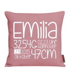 Kissen mit Geburtsdaten