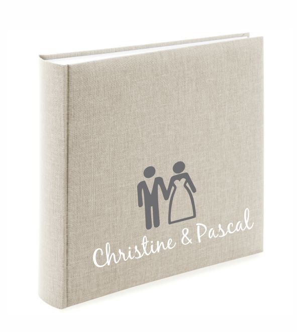 Album mit Name und Hochzeitspaar 2-farbig