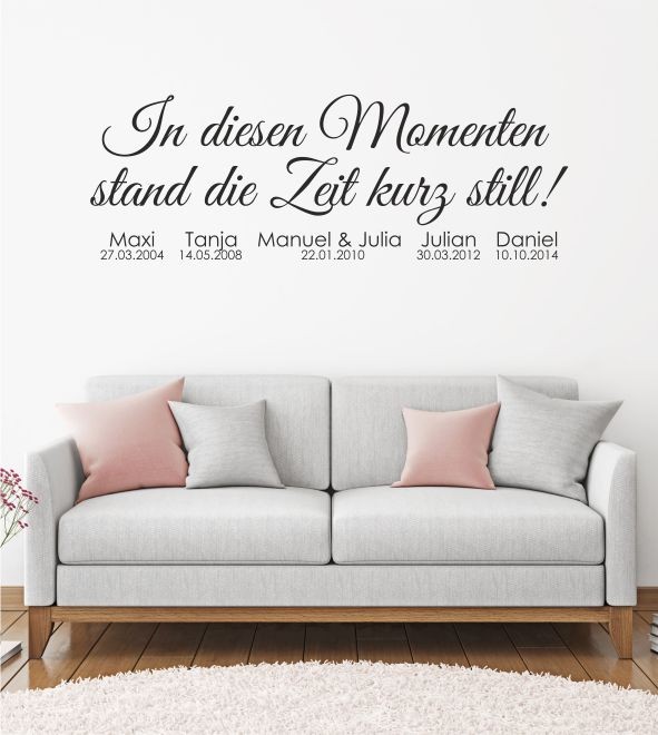 In diesen Momenten mit Uhr als Wandtattoo