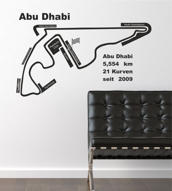 Abu Dhabi Rennstrecke als Wandtattoo
