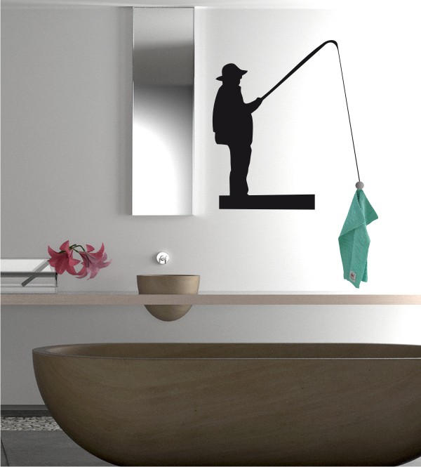 Angler als Wandtattoogarderobe