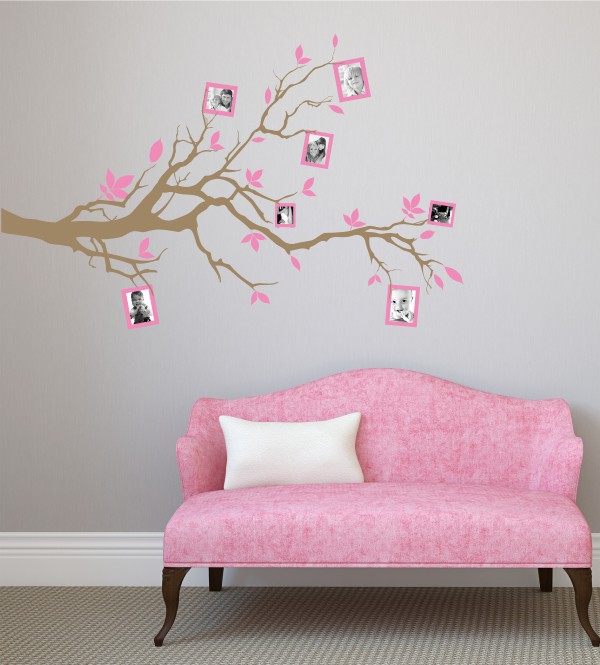 Ast mit Rahmen 2- farbig als Wandtattoo 