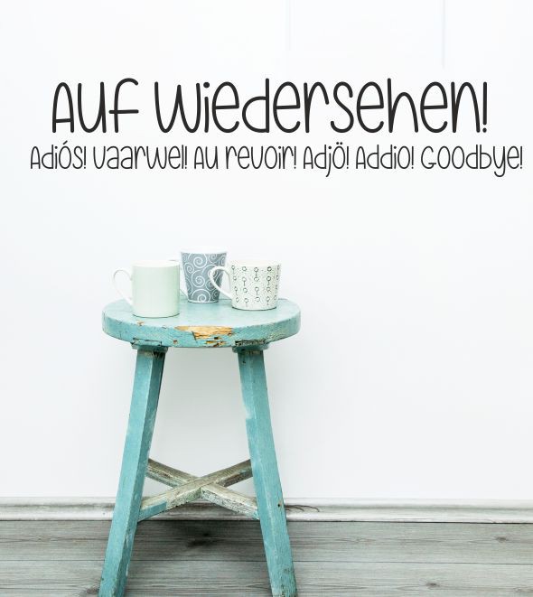 Auf Wiedersehen! als mehrsprachiges Wandtattoo