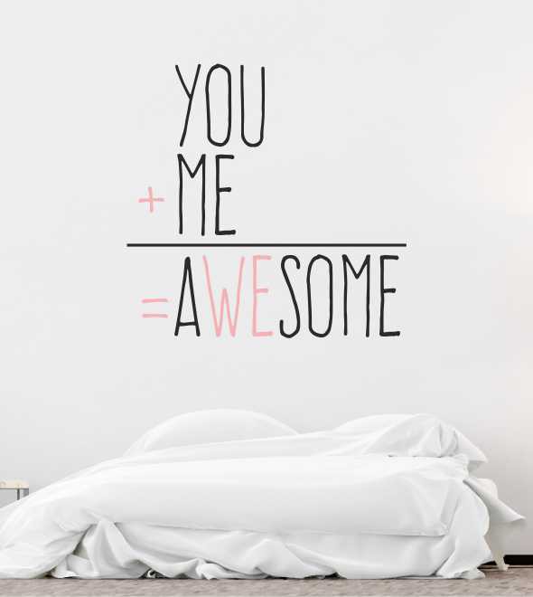 You plus Me als zweifarbiges Wandtattoo