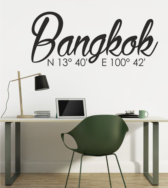 Bangkok Koordinaten als Wandtattoo