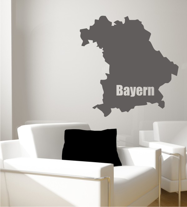 Umriss von Bayern als Wandtattoo 