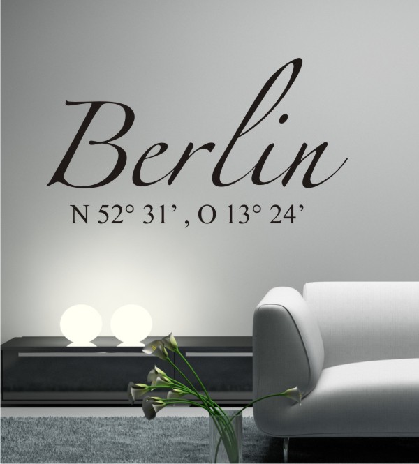 Berlin Koordinaten als Wandtattoo