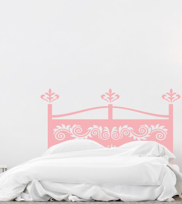 Vintage Bettgestell als Wandtattoo