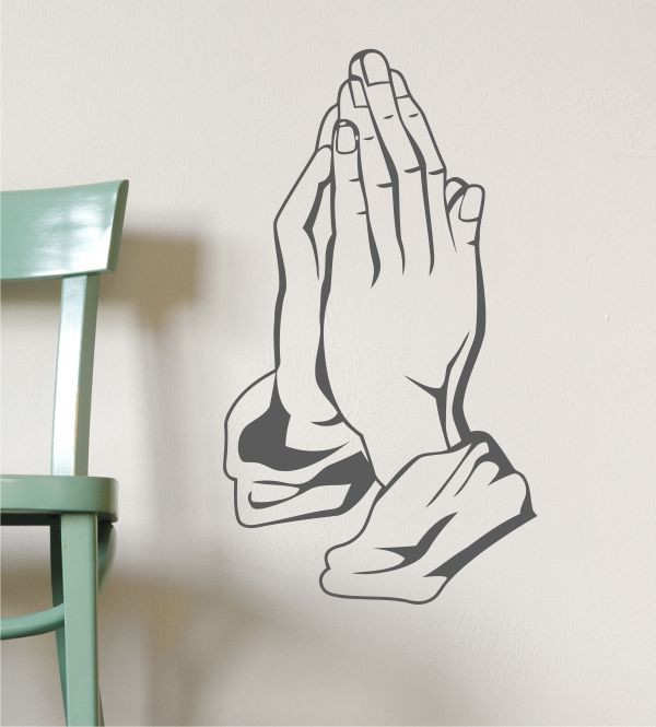 Betende Hände als Wandtattoo