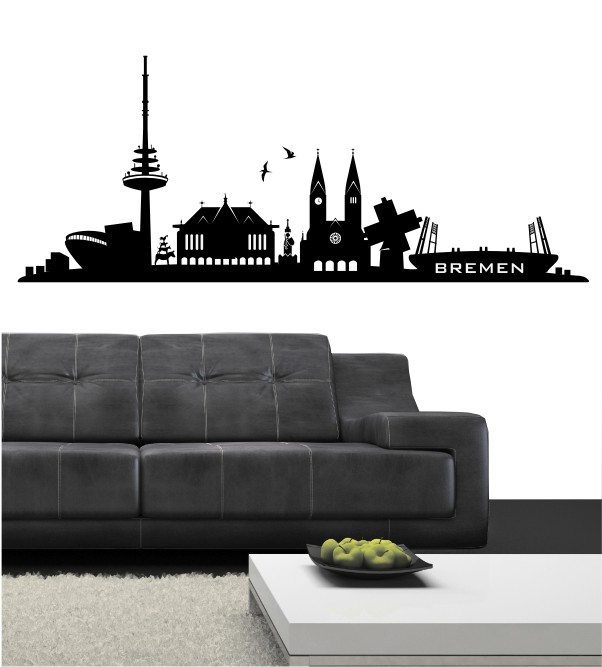 Skyline von Bremen als stylisches Wandtattoo