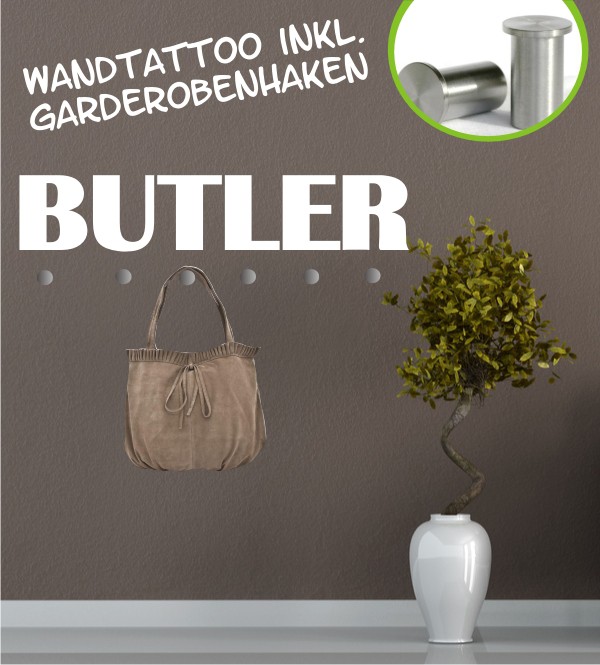 Butler als Wandtattoogarderobe