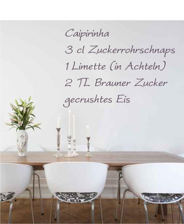 Caipirinha Rezept als Wandtattoo
