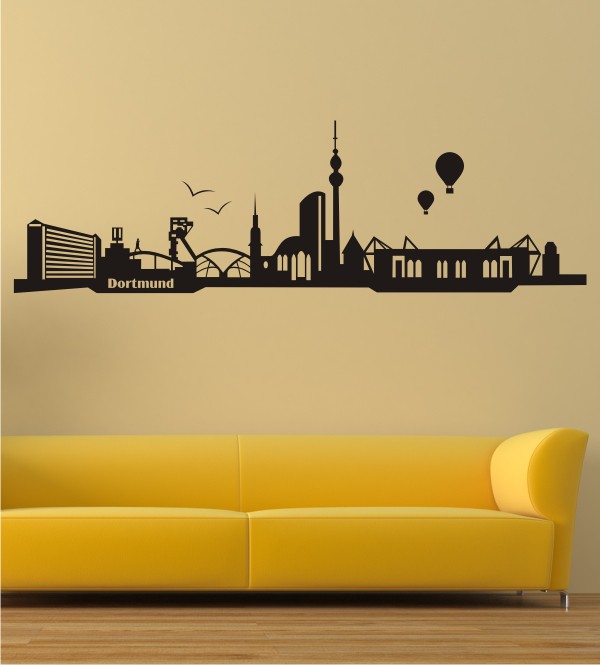 Skyline von Dortmund als stylisches Wandtattoo