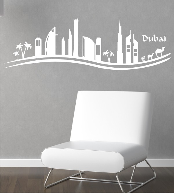 Skyline von Dubai als Wandtattoo