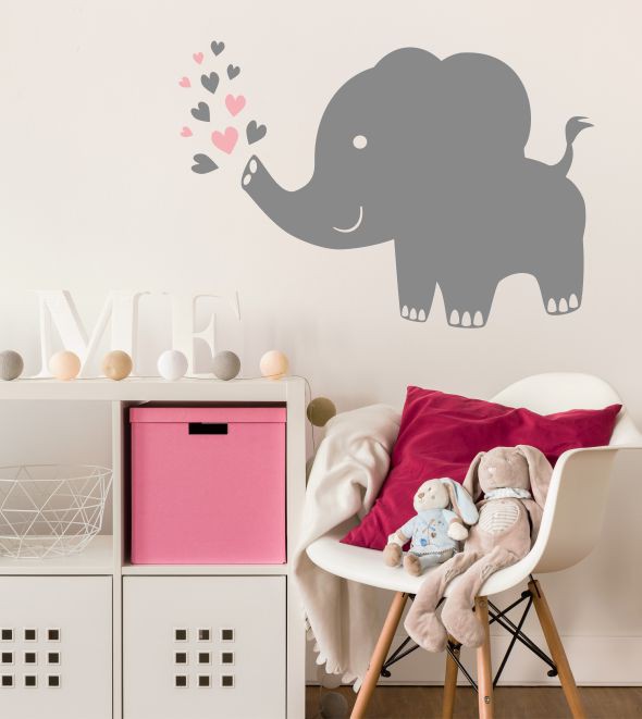 Elefant 2-farbig als Wandtattoo