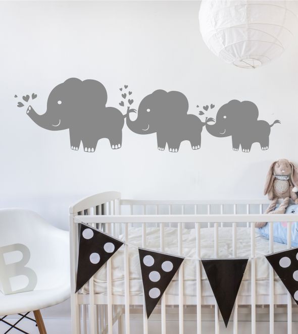 Elefantenfamilie als Wandtattoo