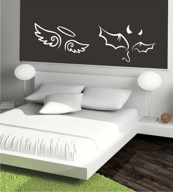 Engel & Teufel als Wandtattoo