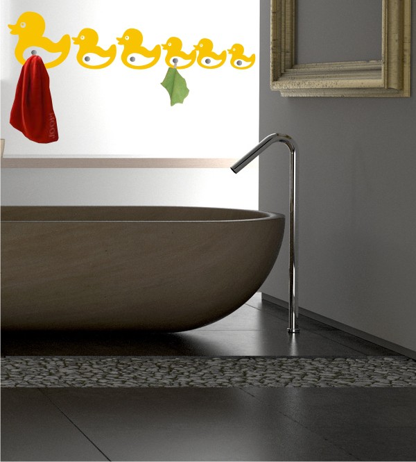 Entchen als Wandtattoogarderobe