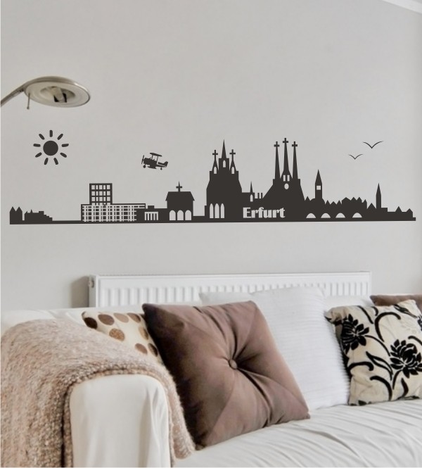 Skyline von Erfurt als stylisches Wandtattoo