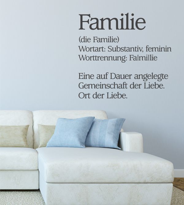 Definition Familie als Wandtattoo