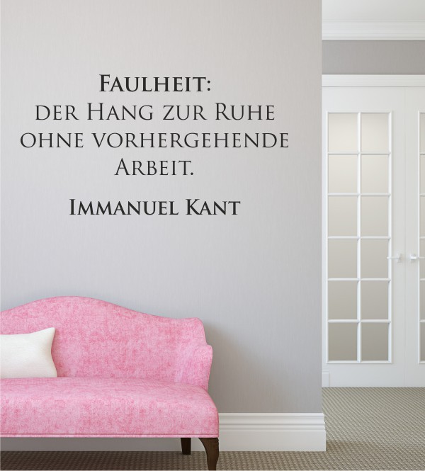 Faulheit: Der Hang.. als Wandtattoo