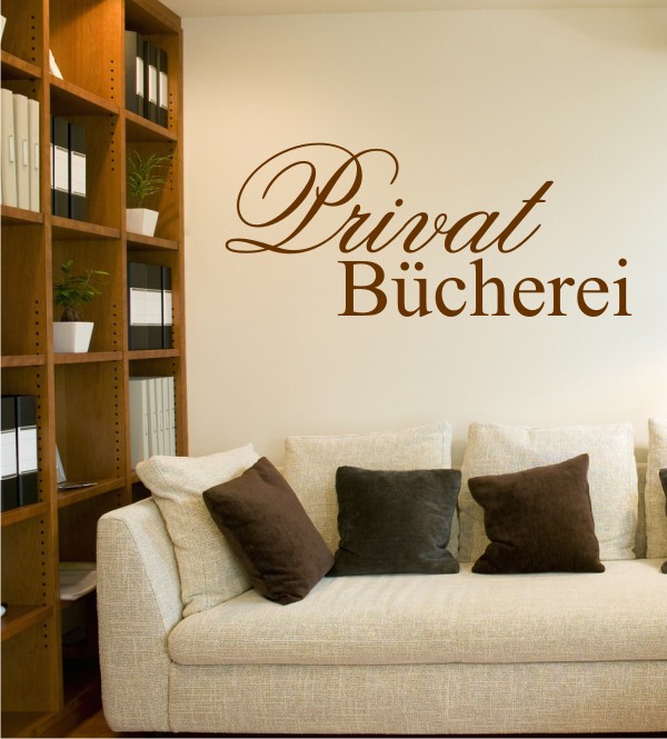 Privat Bücherei als Wandtattoo