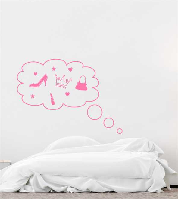 Frauen Gedankenblase als Wandtattoo
