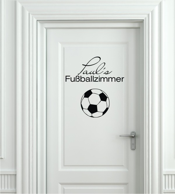 Fußball mit Name als Wandtattoo
