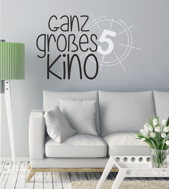 Ganz großes Kino als zweifarbiges Wandtattoo