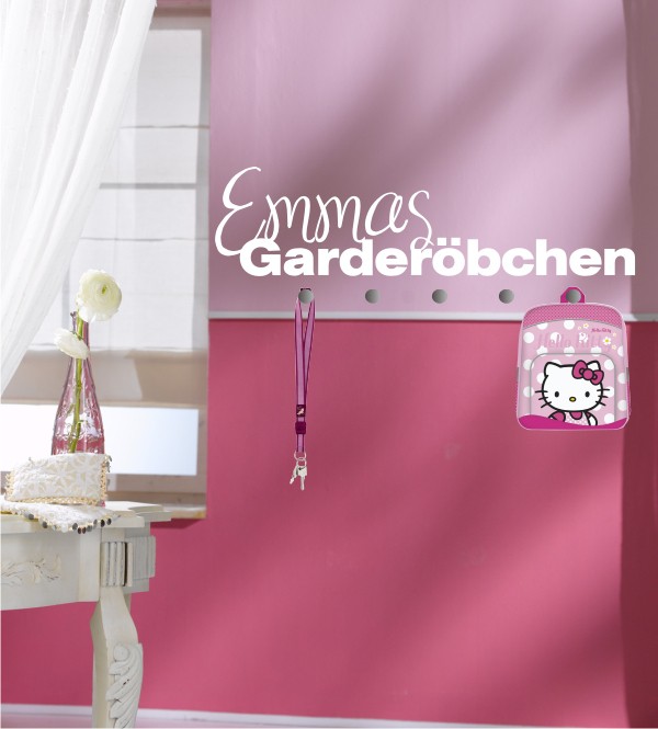 Name+Garderöbchen als Wandtattoogarderobe