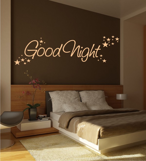 Good Night mit Sternen als Wandtattoo