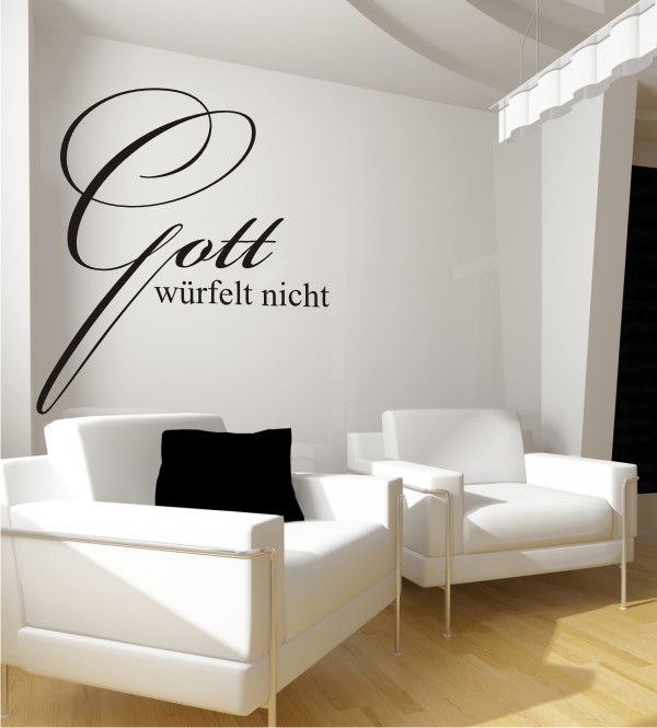 Gott würfelt nicht als Wandtattoo 