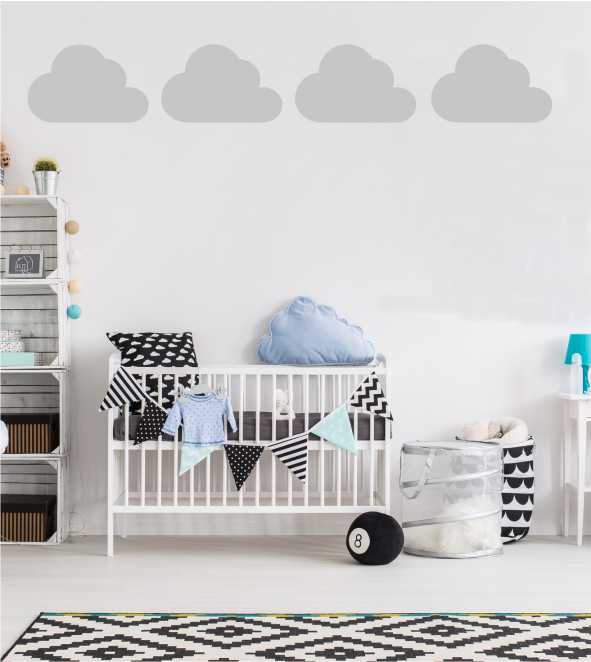 Große Wolken (Set) als Wandtattoo