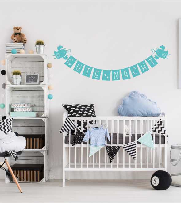 Gute Nacht Girlande als Wandtattoo