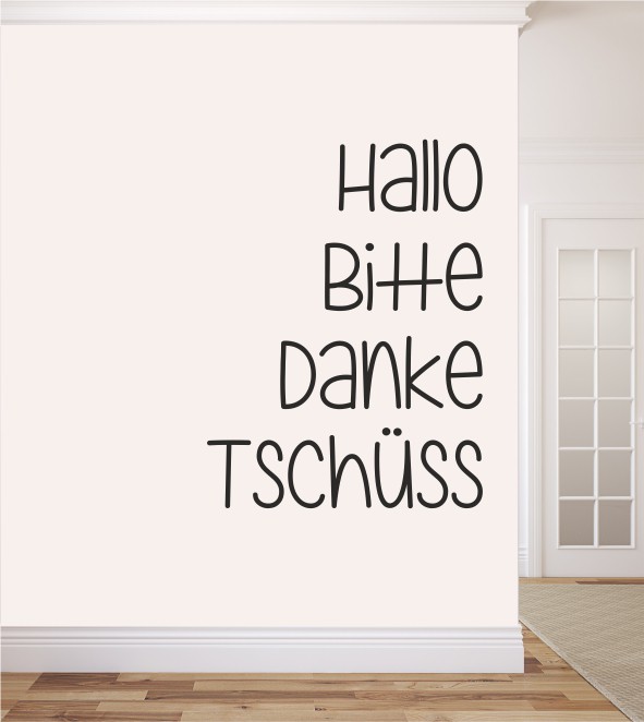 Hallo, Bitte, ... als Wandtattoo