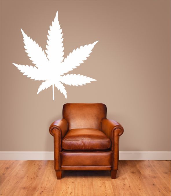 Hanfblatt als Wandtattoo