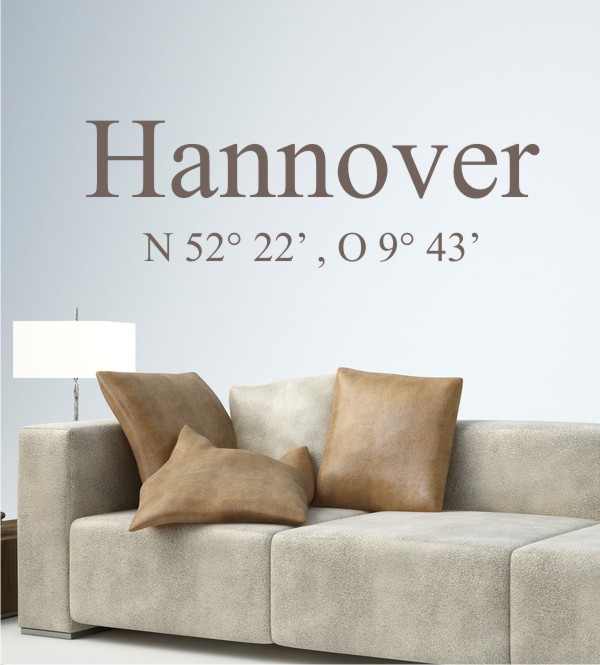 Hannover Koordinaten als Wandtattoo