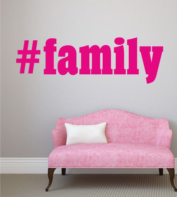 Hashtag family als Wandtattoo