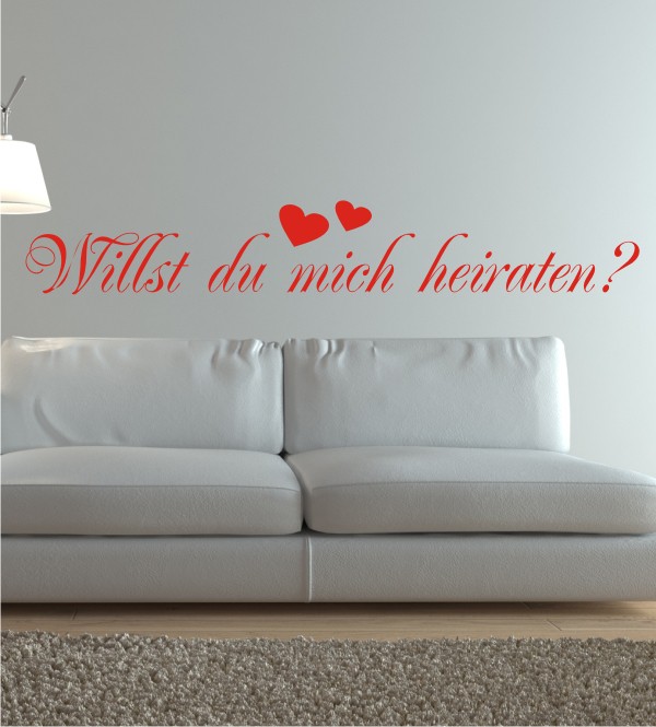 Willst du mich heiraten? als Wandtattoo