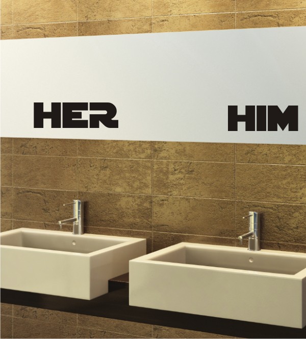 Her und Him als Wandtattoo