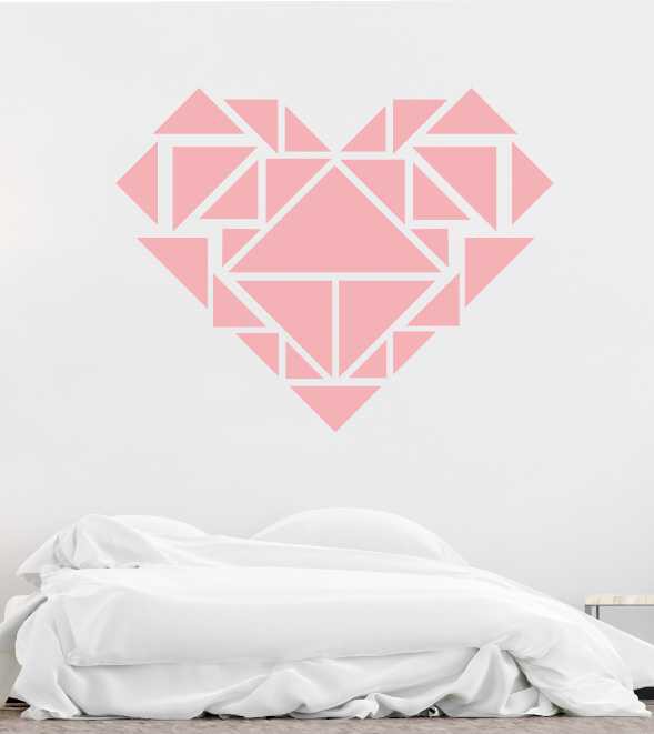 Geometrisches Herz als Wandtattoo