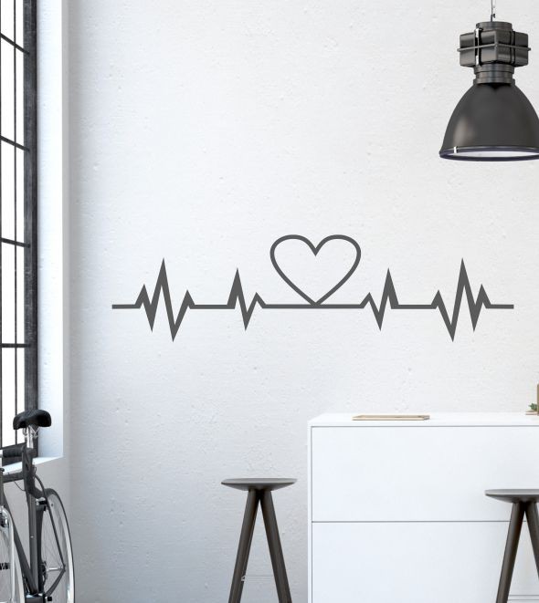 Herzschlag als Wandtattoo