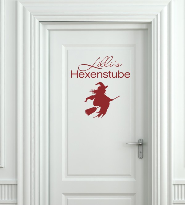Hexe mit Name als Wandtattoo