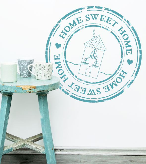 Home Sweet Home Stempel als Wandtattoo