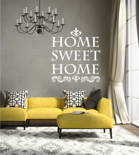 Ornament Home sweet..als Wandtattoo