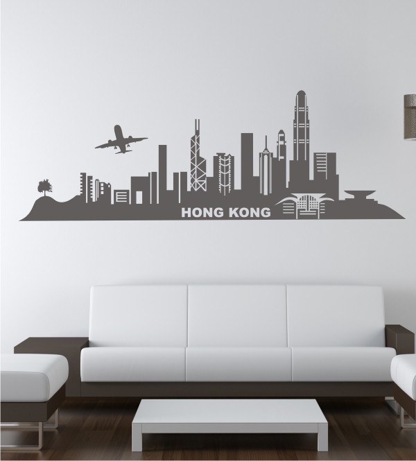Skyline von Hong Kong als Wandtattoo