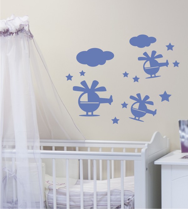 Hubschrauber als Wandtattoo 