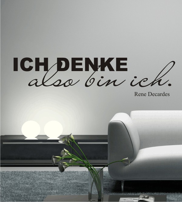 Ich denke also bin ich als Wandtattoo