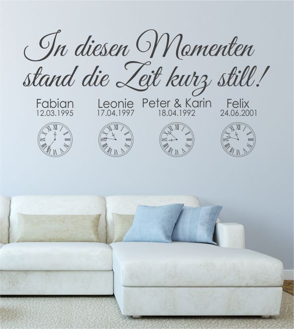 In diesen Momenten mit Uhr als Wandtattoo