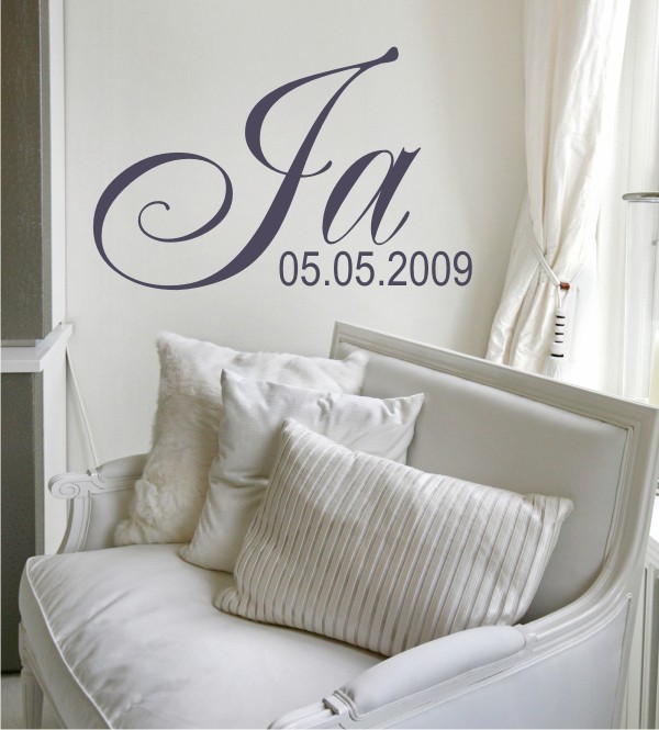 Hochzeitstag als Wandtattoo